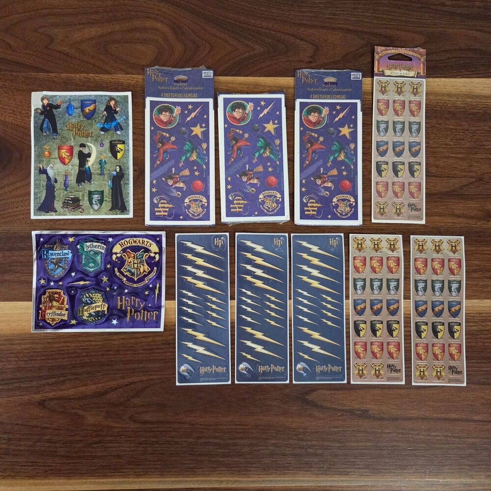 Harry Potter Vintage Sticker Sheets New Unused 2 Seal Packs 17 Total Sheets